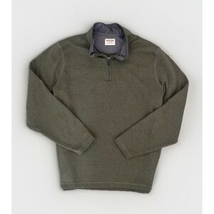 Wrangler Authentics Men 2XL Quarter Zip Fleece Pullover Olive Green Casual Cozy
